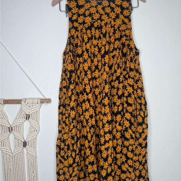 Free People Electric Daisy Mini Dress Yellow Black boho sleeveless - Picture 7 of 10